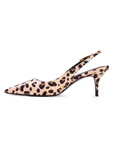 Black Suede Studio Women's Branca 65MM Cheetah Print Satin Pumps - Cheetah Satin - Size 6 | Thumbnail 4