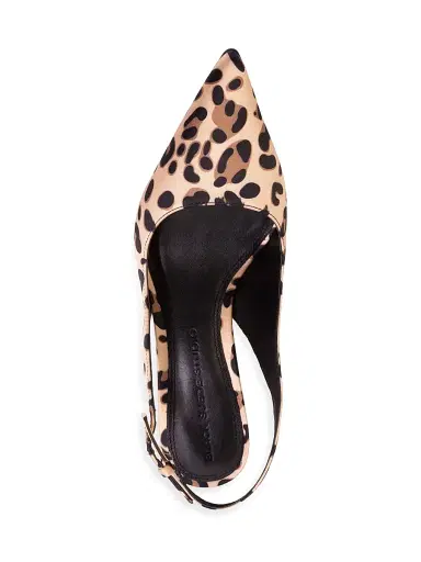 Black Suede Studio Women's Branca 65MM Cheetah Print Satin Pumps - Cheetah Satin - Size 6 | Thumbnail 5