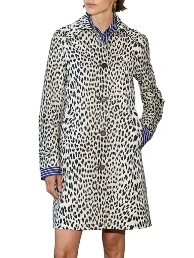 CALLAS MILANO Women's Alaine Animal Print Car Coat - Beige Multicolor - Size 6 | Thumbnail 2