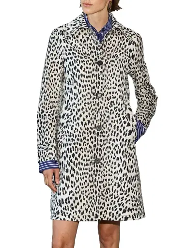 CALLAS MILANO Women's Alaine Animal Print Car Coat - Beige Multicolor - Size 6 | Thumbnail 3