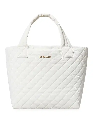 MZ Wallace Women's Small Metro Deluxe Quilted Tote Bag - White | Thumbnail 1