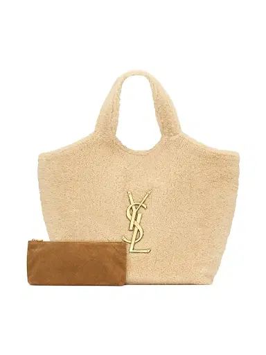 Saint Laurent Women's Icare Tote Bag in Shearling - Naturale | Thumbnail 2 Saint Laurent Women's Icare Tote Bag in Shearling - Naturale | Thumbnail 2