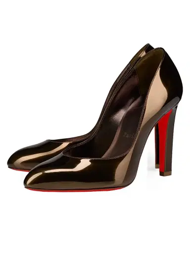 Christian Louboutin Women's Fannylove 100MM Laminated Leather Pumps - Bronzo | Thumbnail 2 Christian Louboutin Women's Fannylove 100MM Laminated Leather Pumps - Bronzo | Thumbnail 2