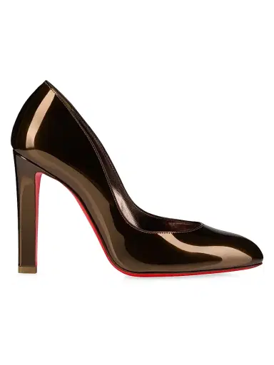 Christian Louboutin Women's Fannylove 100MM Laminated Leather Pumps - Bronzo | Thumbnail 1 Christian Louboutin Women's Fannylove 100MM Laminated Leather Pumps - Bronzo | Thumbnail 1