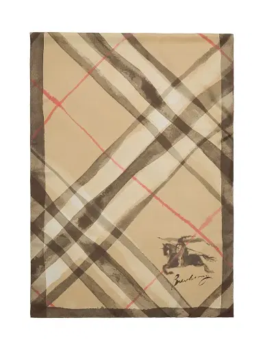 Burberry Women's Check Silk Scarf - Sand | Thumbnail 1