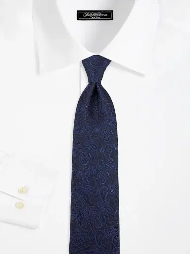 Canali Men's Paisley Silk Tie - Dark Blue | Thumbnail 2