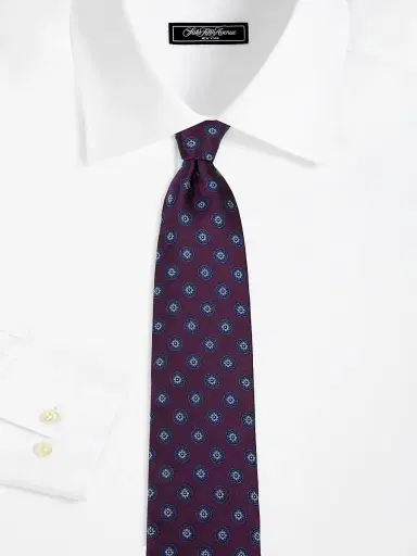 Canali Men's Medallion Silk Tie - Purple | Thumbnail 2
