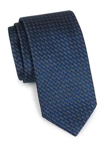 Canali Men's Geometric Silk Tie | Thumbnail 1 Canali Men's Geometric Silk Tie | Thumbnail 1