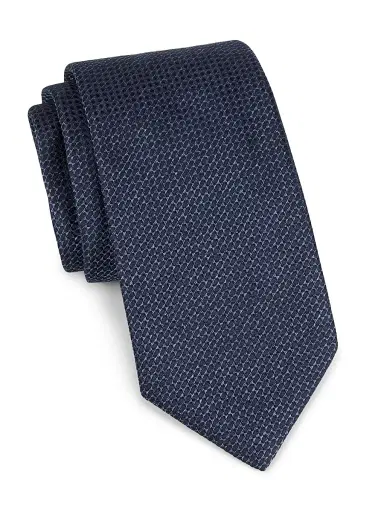 Canali Men's Neat Geometric Silk Tie - Blue | Thumbnail 1 Canali Men's Neat Geometric Silk Tie - Blue | Thumbnail 1