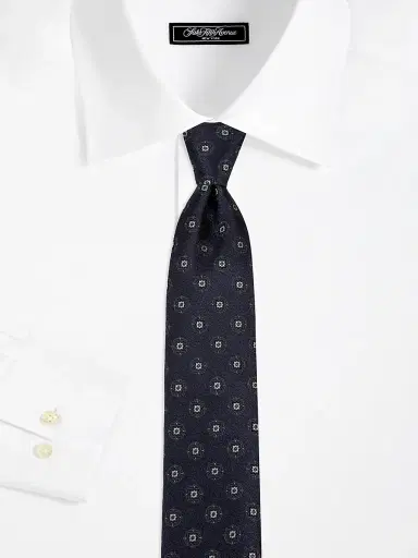 Canali Men's Medallion Silk Tie - Navy | Thumbnail 2 Canali Men's Medallion Silk Tie - Navy | Thumbnail 2