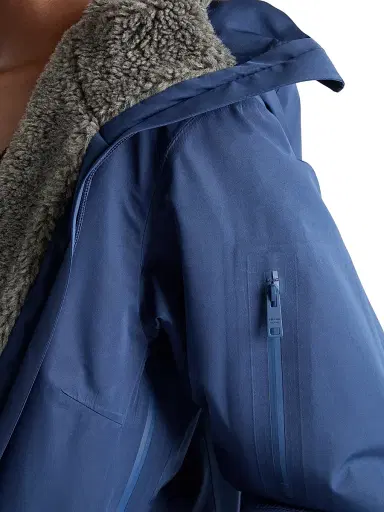 Prada Women's Technical Fabric Blouson Jacket with Hood - Blue | Thumbnail 5 Prada Women's Technical Fabric Blouson Jacket with Hood - Blue | Thumbnail 5