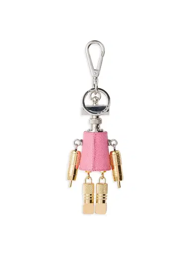 Prada Women's Robot Saffiano Leather Key Ring Charm | Thumbnail 2