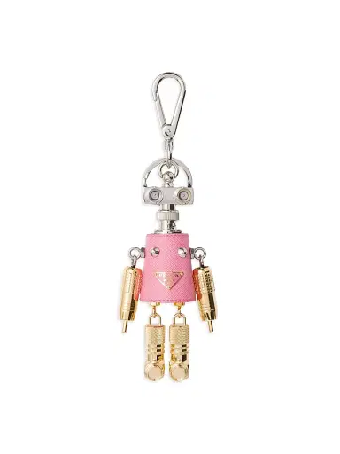 Prada Women's Robot Saffiano Leather Key Ring Charm | Thumbnail 1