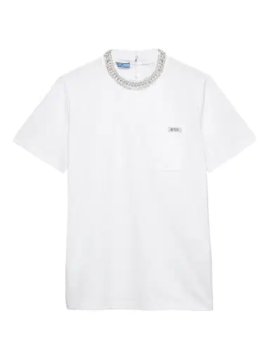 Prada Women's Embroidered Jersey T-Shirt - White | Thumbnail 1 Prada Women's Embroidered Jersey T-Shirt - White | Thumbnail 1