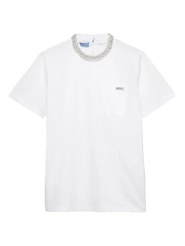 Women's Embroidered Jersey T-Shirt - White