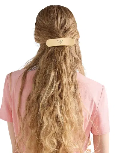 Prada Women's Metal Hair Clip - Gold | Thumbnail 2 Prada Women's Metal Hair Clip - Gold | Thumbnail 2