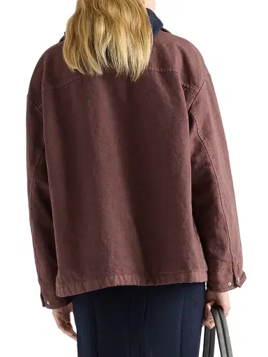 Prada Women's Old Canvas Caban Jacket - Dark Red | Thumbnail 4