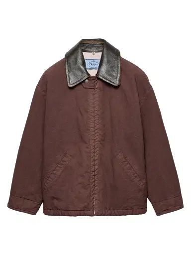 Prada Women's Old Canvas Caban Jacket - Dark Red | Thumbnail 1