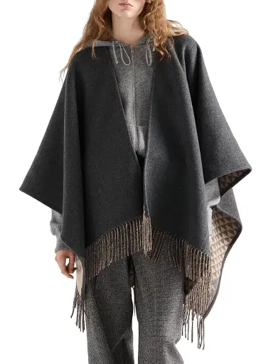 Prada Women's Reversible Wool and Cashmere Poncho | Thumbnail 2