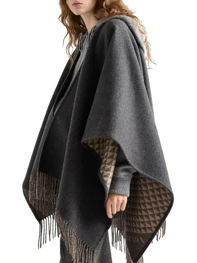 Prada Women's Reversible Wool and Cashmere Poncho | Thumbnail 3