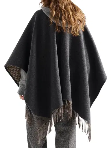 Prada Women's Reversible Wool and Cashmere Poncho | Thumbnail 4