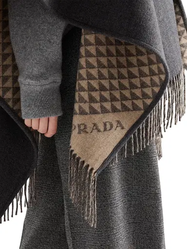 Prada Women's Reversible Wool and Cashmere Poncho | Thumbnail 6