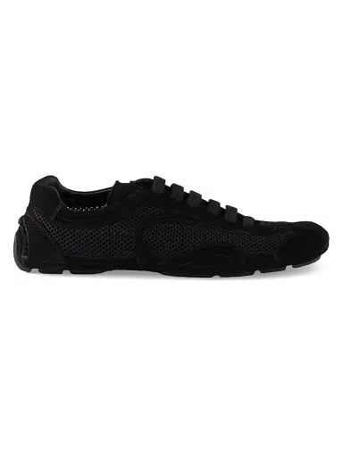 Prada Women's Montecarlo Suede and Mesh Sneakers - Yellow | Thumbnail 11