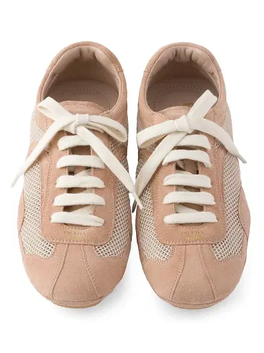 Prada Women's Montecarlo Suede and Mesh Sneakers - Yellow | Thumbnail 18