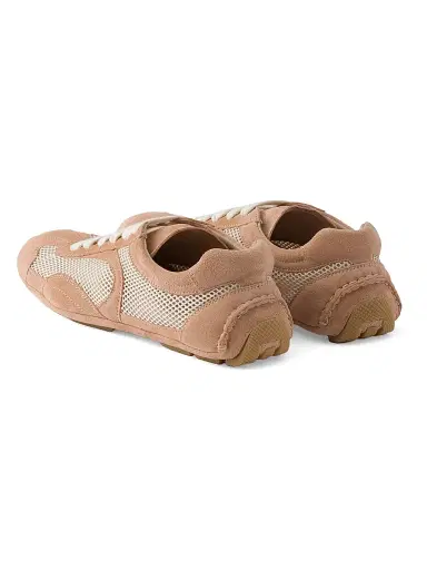 Prada Women's Montecarlo Suede and Mesh Sneakers - Yellow | Thumbnail 19