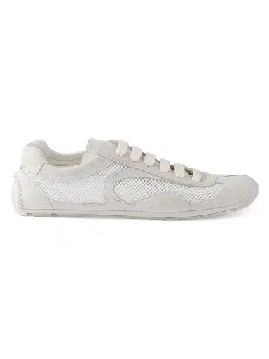 Prada Women's Montecarlo Suede and Mesh Sneakers - Yellow | Thumbnail 7