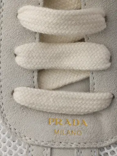 Prada Women's Montecarlo Suede and Mesh Sneakers - Yellow | Thumbnail 10