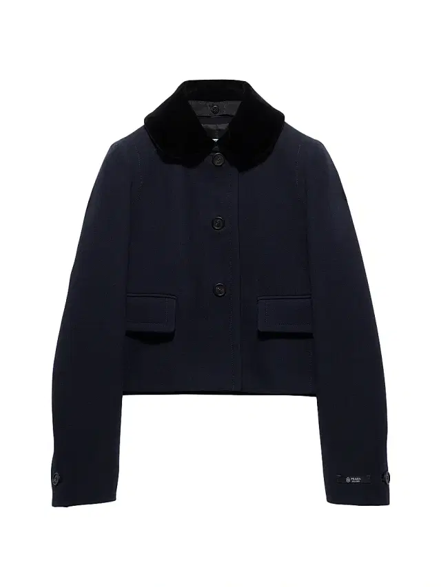 Women's Single-Breasted Natté Fabric Jacket - Blue