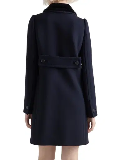 Prada Women's Single-Breasted Natté Fabric Coat - Blue | Thumbnail 3 Prada Women's Single-Breasted Natté Fabric Coat - Blue | Thumbnail 3