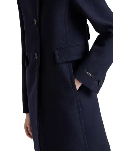 Prada Women's Single-Breasted Natté Fabric Coat - Blue | Thumbnail 5 Prada Women's Single-Breasted Natté Fabric Coat - Blue | Thumbnail 5