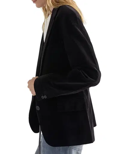 Prada Women's Single-Breasted Velvet Jacket - Black | Thumbnail 3