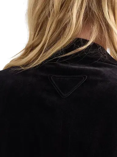 Prada Women's Single-Breasted Velvet Jacket - Black | Thumbnail 6
