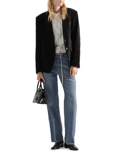 Prada Women's Single-Breasted Velvet Jacket - Black | Thumbnail 7