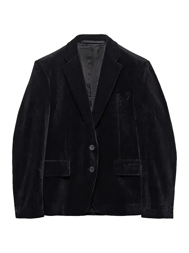Women's Single-Breasted Velvet Jacket - Black