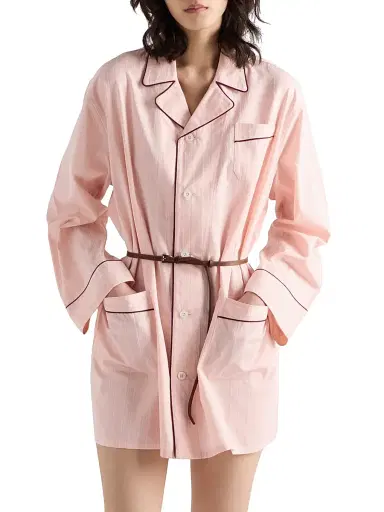 Prada Women's Cotton Shirt Dress - Pink | Thumbnail 2 Prada Women's Cotton Shirt Dress - Pink | Thumbnail 2