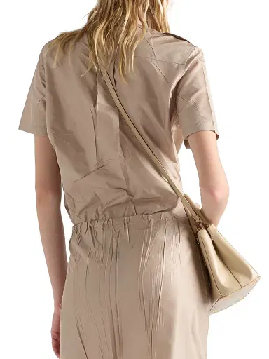 Prada Women's Short-Sleeved Taffeta Shirt - Beige | Thumbnail 3 Prada Women's Short-Sleeved Taffeta Shirt - Beige | Thumbnail 3
