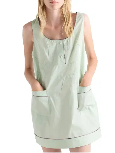 Prada Women's Cotton Mini-Dress - Green | Thumbnail 2 Prada Women's Cotton Mini-Dress - Green | Thumbnail 2