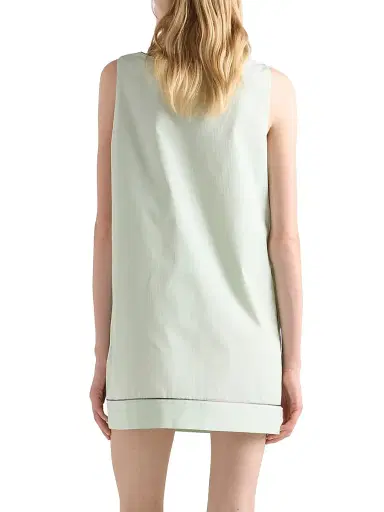 Prada Women's Cotton Mini-Dress - Green | Thumbnail 3 Prada Women's Cotton Mini-Dress - Green | Thumbnail 3