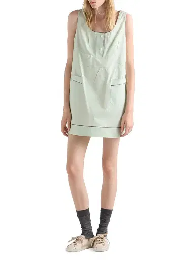 Prada Women's Cotton Mini-Dress - Green | Thumbnail 5 Prada Women's Cotton Mini-Dress - Green | Thumbnail 5