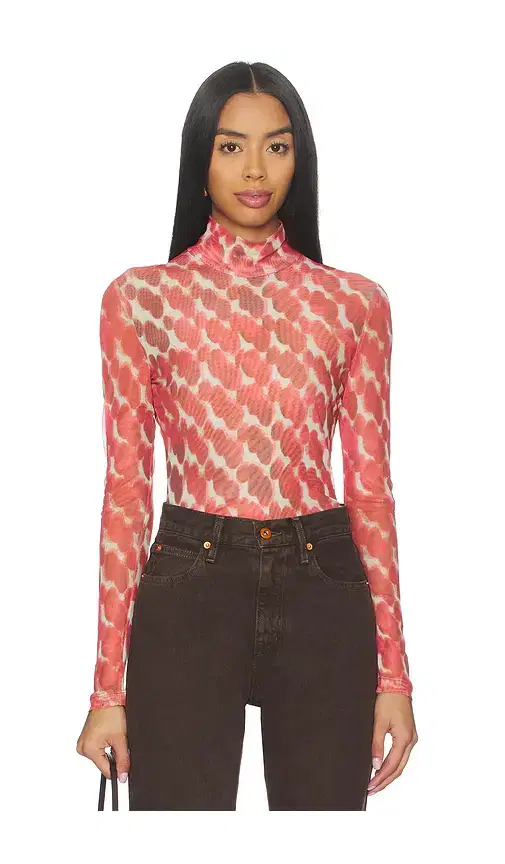 Bardot Alba Long Sleeve Mesh Top