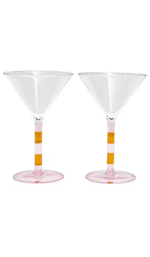 Fazeek Striped Martini Glasses Set Of 2