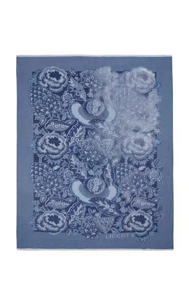 Liberty London Patricia Wool Throw - Navy | Thumbnail 2 Liberty London Patricia Wool Throw - Navy | Thumbnail 2