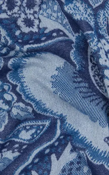 Liberty London Patricia Wool Throw - Navy | Thumbnail 4 Liberty London Patricia Wool Throw - Navy | Thumbnail 4