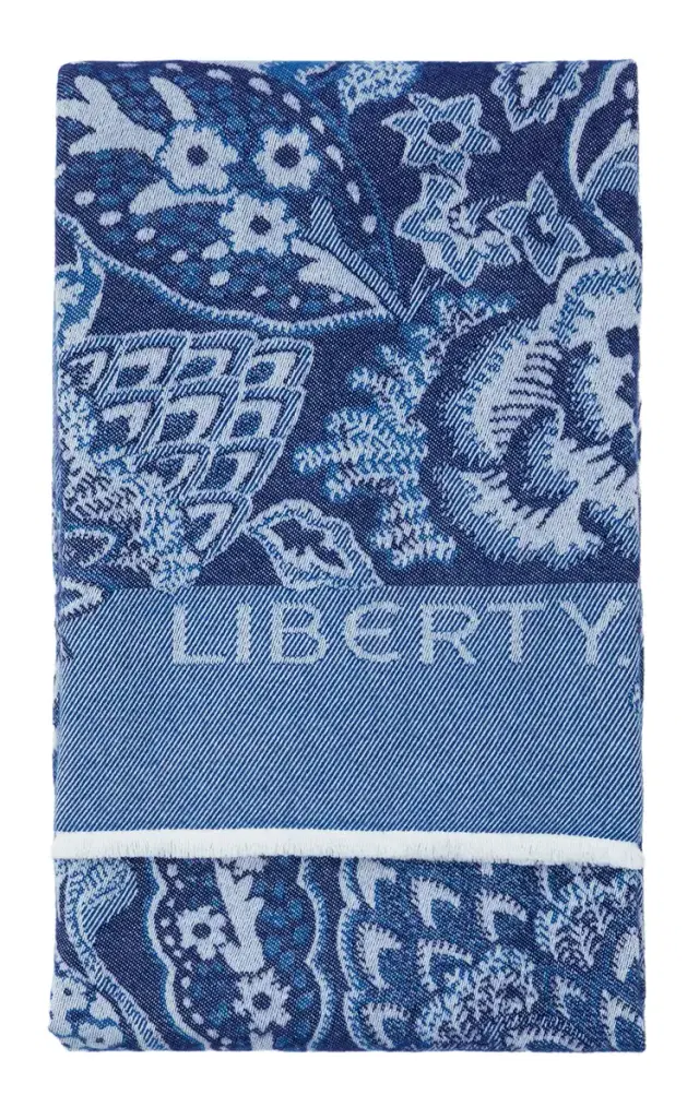 Liberty London Patricia Wool Throw - Navy