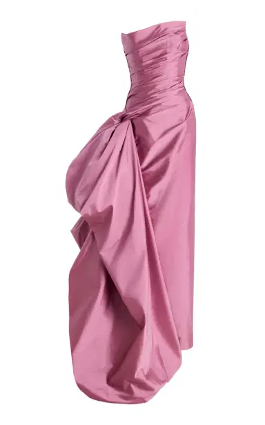 Marmar Halim Exclusive Strapless Ruched Taffeta Gown | Thumbnail 10