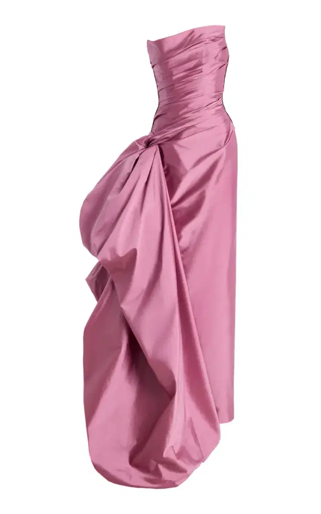 Marmar Halim Exclusive Strapless Ruched Taffeta Gown